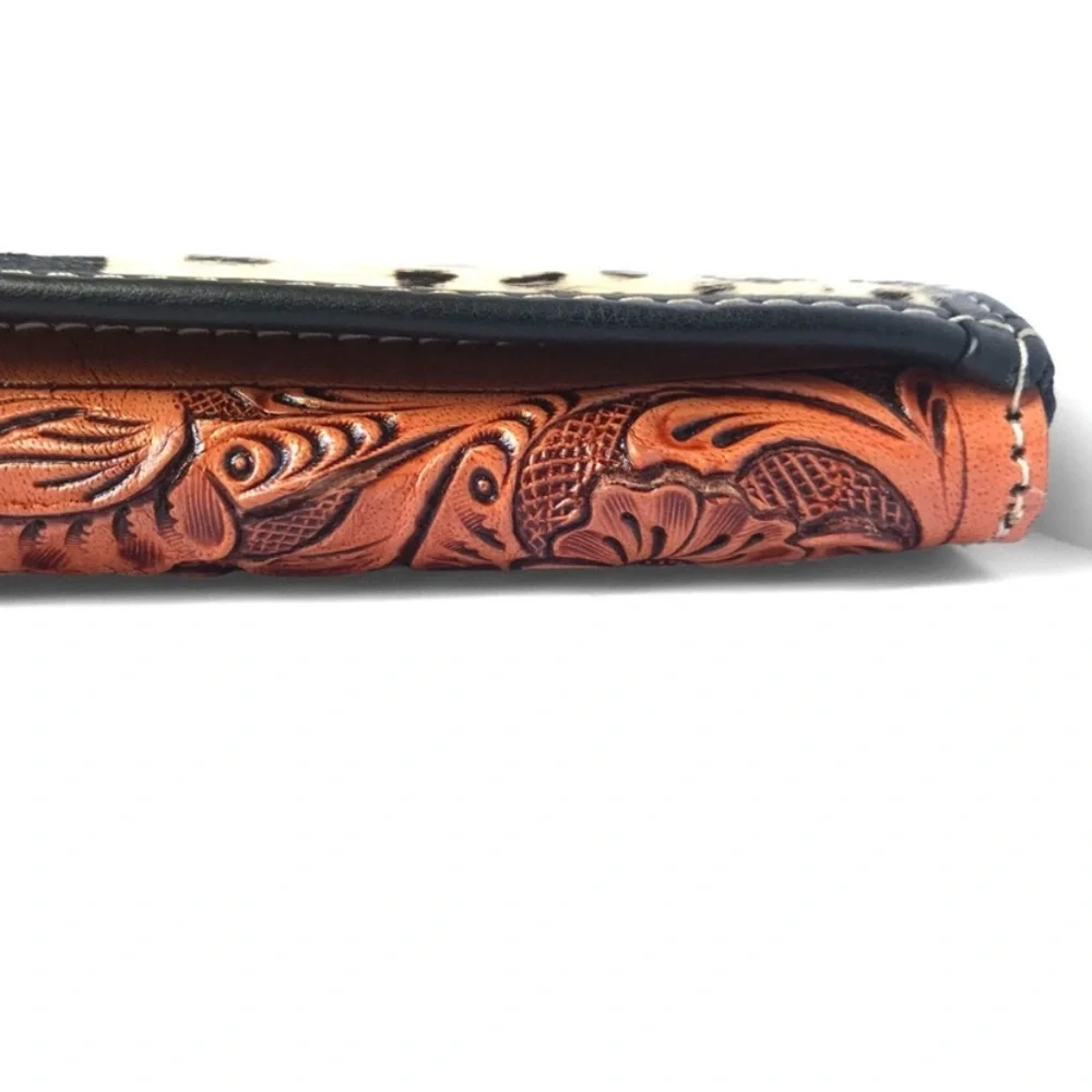 🖤LAST1️⃣NEW HANDMADE GENUINE LEATHER FAIR TRADE ECO FRIENDLY HAND CARVED WALLET - Picture 6 of 11